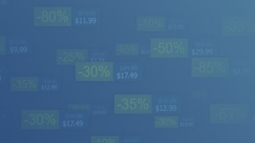 An image of different steam prices with discounts ranging from 30 percent to 85 percent